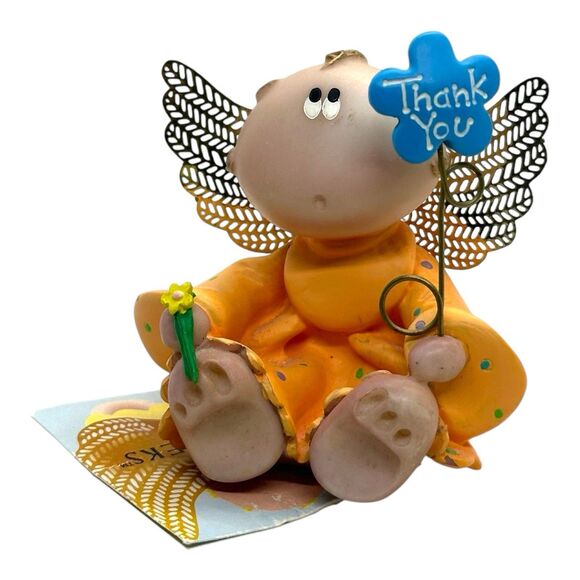 Russ Berrie Angel Cheeks Figurine Thank you 2001  Kirk Kritters Cherub - Picture 5 of 9